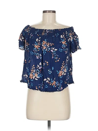 Pre-owned Rewind Short Sleeve Blouse In Blue
