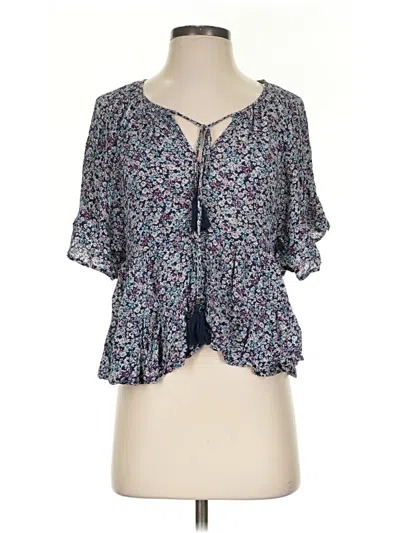 Pre-owned Rewind Short Sleeve Blouse In Blue