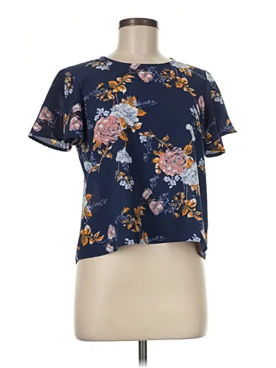 Pre-owned Rewind Short Sleeve Blouse In Blue