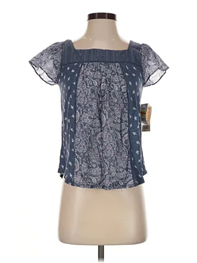 Rewind Short Sleeve Blouse In Blue