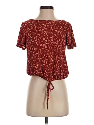 Pre-owned Rewind Short Sleeve Blouse In Burgundy