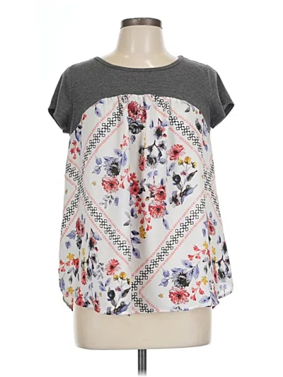 Pre-owned Rewind Short Sleeve Blouse In Gray