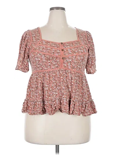 Pre-owned Rewind Short Sleeve Blouse In Pink