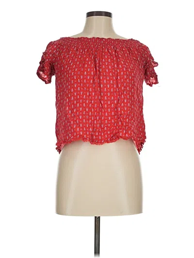 Pre-owned Rewind Short Sleeve Blouse In Red