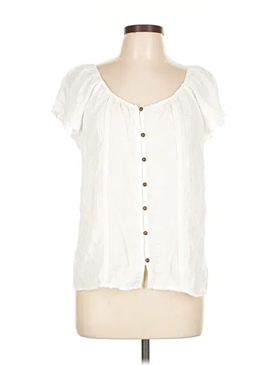Pre-owned Rewind Short Sleeve Blouse In White