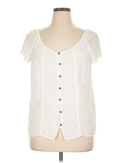 Pre-owned Rewind Short Sleeve Blouse In White