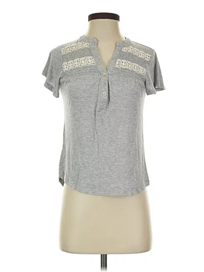 Pre-owned Rewind Short Sleeve Henley Shirt In Gray