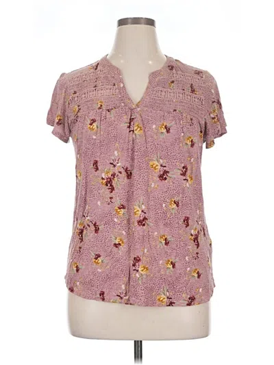 Pre-owned Rewind Short Sleeve Henley Shirt In Pink