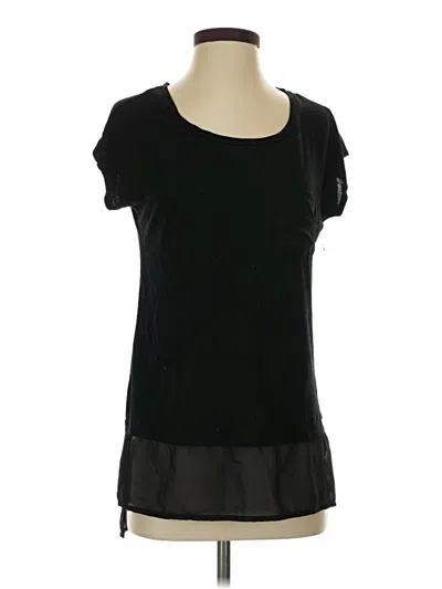 Pre-owned Rewind Short Sleeve Top Black Scoop Neck Tops
