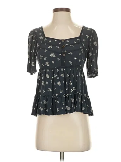 Pre-owned Rewind Short Sleeve Top Black Sweetheart Neckline Tops