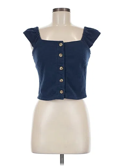 Pre-owned Rewind Short Sleeve Top Blue Sweetheart Neckline Tops