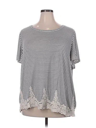 Pre-owned Rewind Short Sleeve Top Gray Boatneck Tops