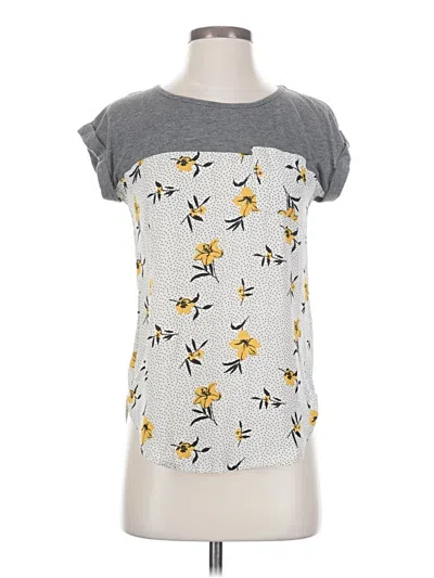 Pre-owned Rewind Short Sleeve Top Gray Scoop Neck Tops