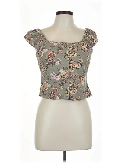 Pre-owned Rewind Short Sleeve Top Gray Sweetheart Neckline Tops