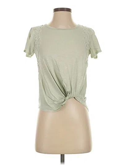 Pre-owned Rewind Short Sleeve Top Green Keyhole Neckline Tops