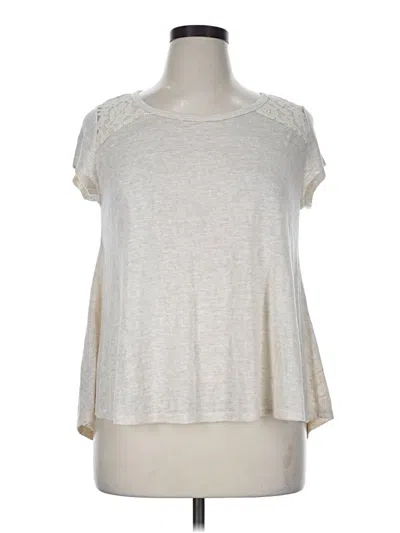 Pre-owned Rewind Short Sleeve Top Ivory Crew Neck Tops