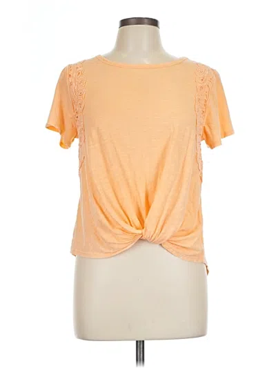 Pre-owned Rewind Short Sleeve Top Orange Keyhole Neckline Tops
