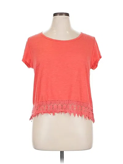 Pre-owned Rewind Short Sleeve Top Orange Scoop Neck Tops