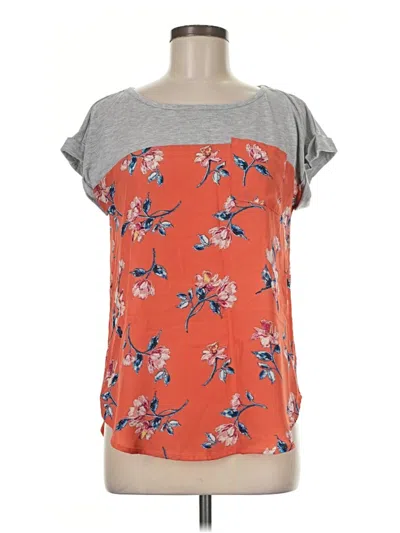 Pre-owned Rewind Short Sleeve Top Orange Scoop Neck Tops