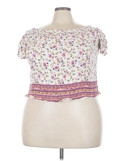 Pre-owned Rewind Short Sleeve Top Pink Sweetheart Neckline Tops