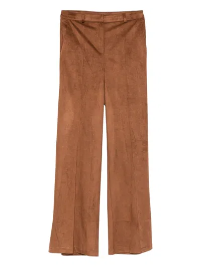 Rewind Suede Effect Pants In Brown