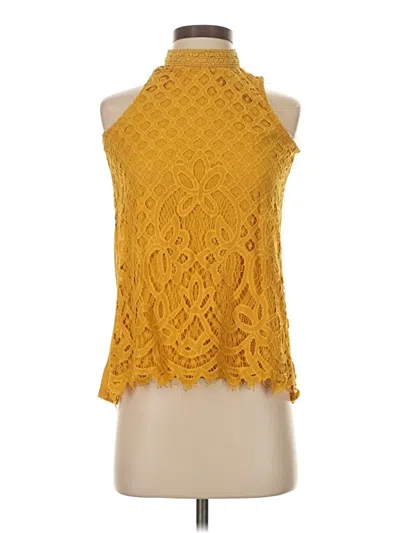 Pre-owned Rewind Tank Top Yellow Halter Neckline Tops