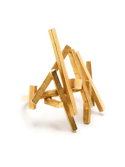 Pre-owned Rewind Vintage Affairs 1970s Modernist Gold-plated Ring