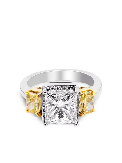 Pre-owned Rewind Vintage Affairs 9kt White Gold Diamond Ring In Silver