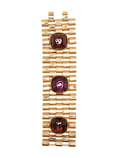 Pre-owned Rewind Vintage Affairs Dominique Aurientis Tank Bracelet In Gold