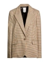 Rewind Woman Blazer Sand Size 6 Polyester, Rayon, Elastane In Multi
