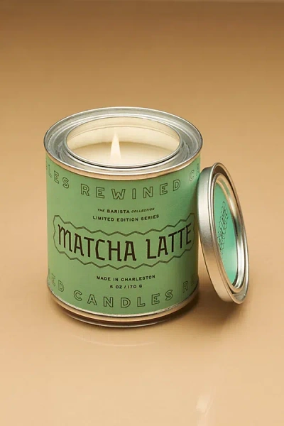 Rewined Barista 6 oz Scented Tin Candle In Matcha Latte At Urban Outfitters In Green