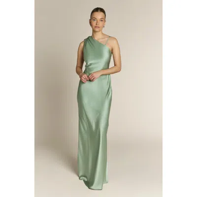 Rewritten Raye One Shoulder Dress In Green