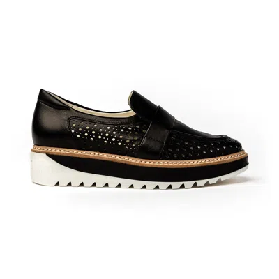 Rex Shoes Women's Carolyn Loafer - Black Leather