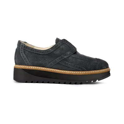 Rex Shoes Women's Grey Nan Oxford - Charcoal Suede