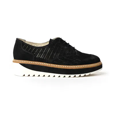 Rex Shoes Women's Liz Oxford - Black Suede