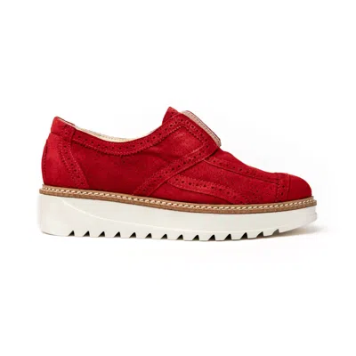 Rex Shoes Women's Red Nan Oxford - Poppy Suede