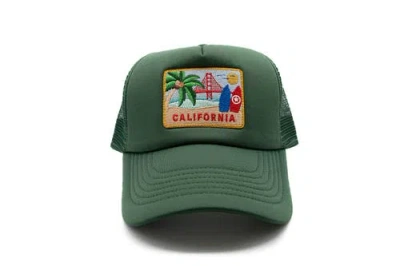 Rey To Z California Postcard Trucker Hat In Green