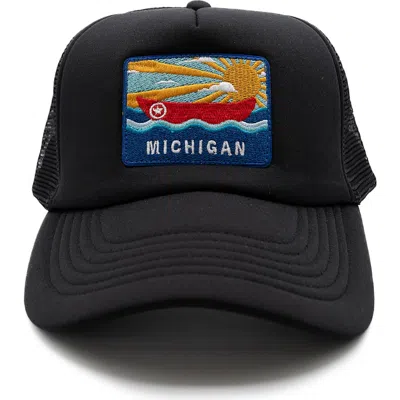 Rey To Z Michigan Postcard Trucker Hat In Multi