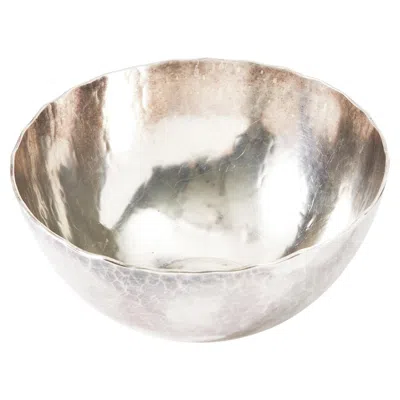 Pre-owned Rey Urban Sterling Silver Bowl, Hammered Wave Edge, Sweden, 1970 In Sand