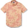 Reyn Spooner Aloha Biscus Floral Short Sleeve Cotton Blend Button-down Shirt In Pink