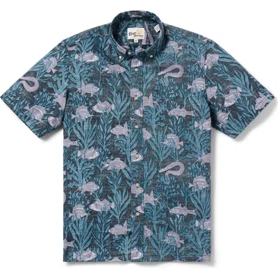 Reyn Spooner Aloha Kai Classic Fit Short Sleeve Button-down Shirt In Black