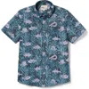 Reyn Spooner Aloha Kai Tailored Fit Short Sleeve Button-down Shirt In Black