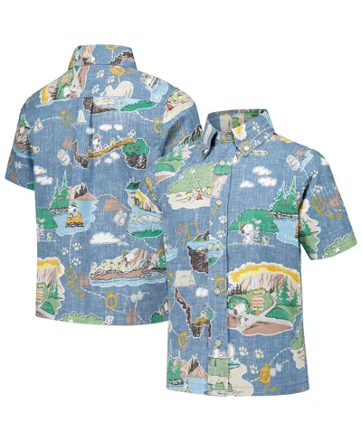 Reyn Spooner Kids' Big Boys And Girls Blue Peanuts Beagle Scouts 50th Anniversaryâ Button-up Shirt