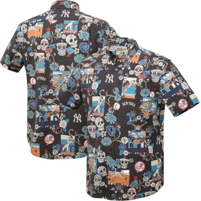 Reyn Spooner Black New York Yankees Día De Los Muertos Tri-blend Button-down Shirt In Multi