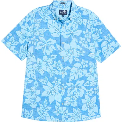 Reyn Spooner Costa Rica Floral Print Button-down Shirt In Blue