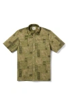 Reyn Spooner Dusty Fronds Classic Fit Short Sleeve Button-down Shirt In Olive