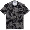 Reyn Spooner Fancy Biscus Floral Performance Polo In Black