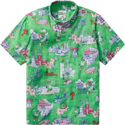 Reyn Spooner Green Philadelphia Phillies Scenic Tri-blend Button-down Shirt In Multi