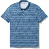 Reyn Spooner Halu'a Pua Floral Stripe Performance Polo In Blue