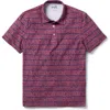 Reyn Spooner Halu'a Pua Floral Stripe Performance Polo In Red